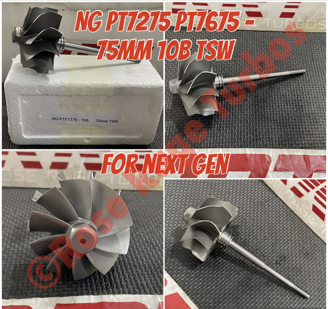 Precision Turbo Parts NEXT GEN 75mm turbine shaft wheel PT7275 PT7675
